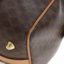 CELINE Macadam Canvas Boston Bag PVC Leather Brown Gold Auth 191818V-14