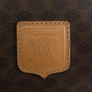 CELINE Macadam Canvas Boston Bag PVC Leather Brown Gold Auth 191818V-15