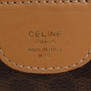 CELINE Macadam Canvas Boston Bag PVC Leather Brown Gold Auth 191818V-16