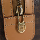 CELINE Macadam Canvas Boston Bag PVC Leather Brown Gold Auth 191818V-17