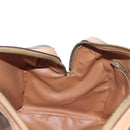 CELINE Macadam Canvas Boston Bag PVC Leather Brown Gold Auth 191818V-19