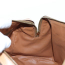 CELINE Macadam Canvas Boston Bag PVC Leather Brown Gold Auth 191818V-20
