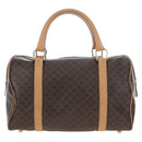 CELINE Macadam Canvas Boston Bag PVC Leather Brown Gold Auth 191818V-3