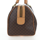 CELINE Macadam Canvas Boston Bag PVC Leather Brown Gold Auth 191818V-4