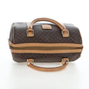 CELINE Macadam Canvas Boston Bag PVC Leather Brown Gold Auth 191818V-6