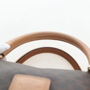 CELINE Macadam Canvas Boston Bag PVC Leather Brown Gold Auth 191818V-8