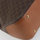 CELINE Macadam Canvas Hand Bag PVC Leather Brown Gold Auth 191819A-9