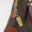 CELINE Macadam Canvas Hand Bag PVC Leather Brown Gold Auth 191819A-10