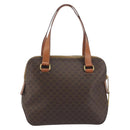 CELINE Macadam Canvas Hand Bag PVC Leather Brown Gold Auth 191819A-2