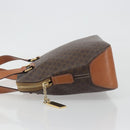 CELINE Macadam Canvas Hand Bag PVC Leather Brown Gold Auth 191819A-4