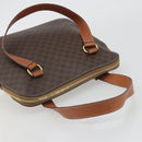 CELINE Macadam Canvas Hand Bag PVC Leather Brown Gold Auth 191819A-6