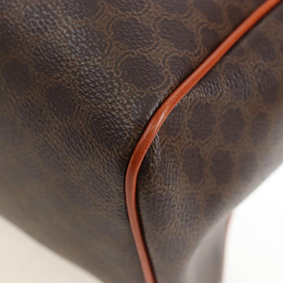 CELINE Macadam Canvas Hand Bag PVC Leather Brown Gold Auth 191820V