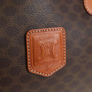 CELINE Macadam Canvas Hand Bag PVC Leather Brown Gold Auth 191820V-17