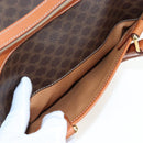 CELINE Macadam Canvas Hand Bag PVC Leather Brown Gold Auth 191820V-18