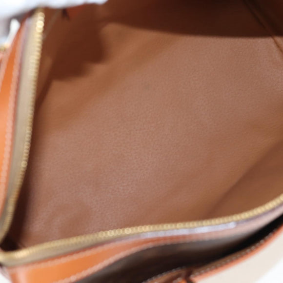 CELINE Macadam Canvas Hand Bag PVC Leather Brown Gold Auth 191820V