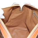 CELINE Macadam Canvas Hand Bag PVC Leather Brown Gold Auth 191820V-21