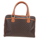 CELINE Macadam Canvas Hand Bag PVC Leather Brown Gold Auth 191820V-2