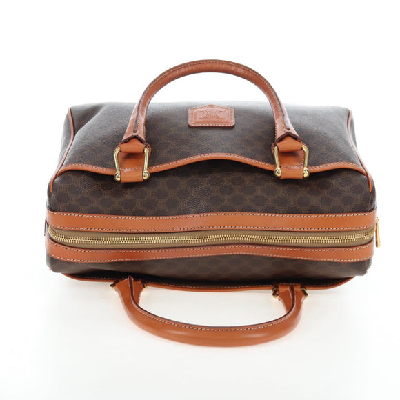 CELINE Macadam Canvas Hand Bag PVC Leather Brown Gold Auth 191820V