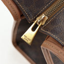 CELINE Macadam Canvas Hand Bag PVC Leather Brown Gold Auth 191821V-10