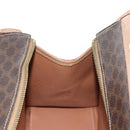 CELINE Macadam Canvas Hand Bag PVC Leather Brown Gold Auth 191821V-18