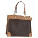 CELINE Macadam Canvas Hand Bag PVC Leather Brown Gold Auth 191821V-1
