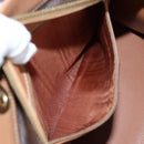 CELINE Macadam Canvas Hand Bag PVC Leather Brown Gold Auth 191821V-21