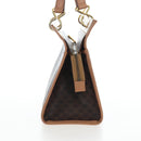 CELINE Macadam Canvas Hand Bag PVC Leather Brown Gold Auth 191821V-3