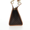 CELINE Macadam Canvas Hand Bag PVC Leather Brown Gold Auth 191821V-4
