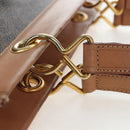 CELINE Macadam Canvas Hand Bag PVC Leather Brown Gold Auth 191821V-8