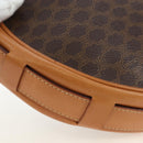 CELINE Macadam Canvas Shoulder Bag PVC Leather Brown Gold Auth 191822V-15