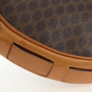 CELINE Macadam Canvas Shoulder Bag PVC Leather Brown Gold Auth 191822V-17