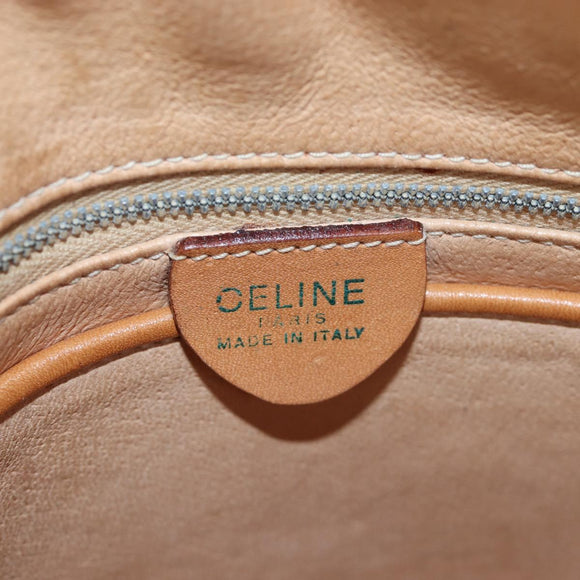 CELINE Macadam Canvas Shoulder Bag PVC Leather Brown Gold Auth 191822V