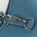 HERMES Trim 38 Shoulder Bag Leather Light Blue Silver Auth 191823M-20