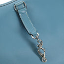 HERMES Trim 38 Shoulder Bag Leather Light Blue Silver Auth 191823M-21
