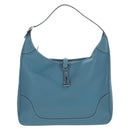 HERMES Trim 38 Shoulder Bag Leather Light Blue Silver Auth 191823M-13