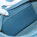 HERMES Trim 38 Shoulder Bag Leather Light Blue Silver Auth 191823M-26