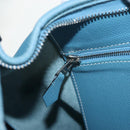 HERMES Trim 38 Shoulder Bag Leather Light Blue Silver Auth 191823M-27