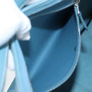 HERMES Trim 38 Shoulder Bag Leather Light Blue Silver Auth 191823M-28