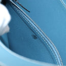 HERMES Trim 38 Shoulder Bag Leather Light Blue Silver Auth 191823M-11