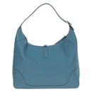 HERMES Trim 38 Shoulder Bag Leather Light Blue Silver Auth 191823M-2