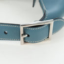 HERMES Trim 38 Shoulder Bag Leather Light Blue Silver Auth 191823M-14