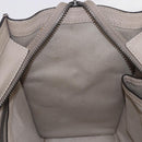 CELINE Luggage Micro Shopper Hand Bag Leather Beige Auth 191824V-20