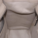 CELINE Luggage Micro Shopper Hand Bag Leather Beige Auth 191824V-21