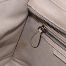 CELINE Luggage Micro Shopper Hand Bag Leather Beige Auth 191824V-22