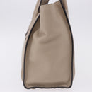 CELINE Luggage Micro Shopper Hand Bag Leather Beige Auth 191824V-4