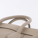 CELINE Luggage Micro Shopper Hand Bag Leather Beige Auth 191824V-14