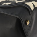 CELINE Luggage Hand Bag Canvas Black Gold Auth 191825V-15