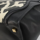 CELINE Luggage Hand Bag Canvas Black Gold Auth 191825V-16