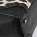 CELINE Luggage Hand Bag Canvas Black Gold Auth 191825V-17