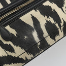 CELINE Luggage Hand Bag Canvas Black Gold Auth 191825V-19